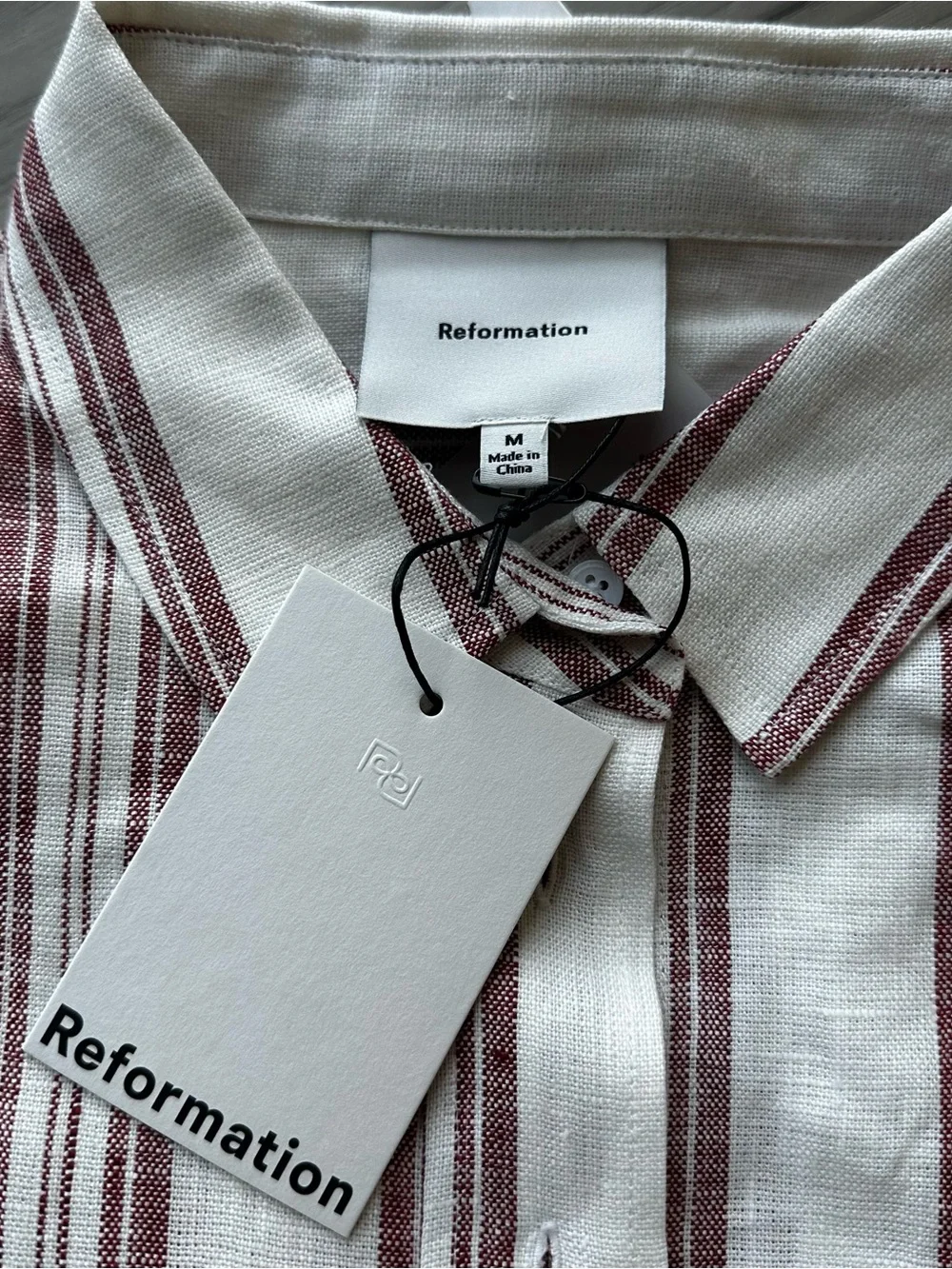 Reformation Linen Stripe Set M/L